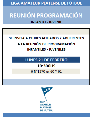 REUNIÓN PROGRAMACIÓN | REGLAMENTO FÚTBOL INFANTIL