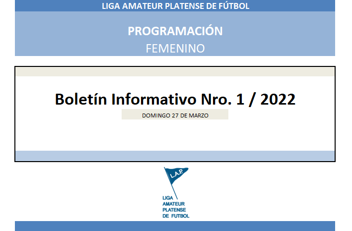 #Programación T. APERTURA   1RA FECHA – PRIMERA A Y PRIMERA B
