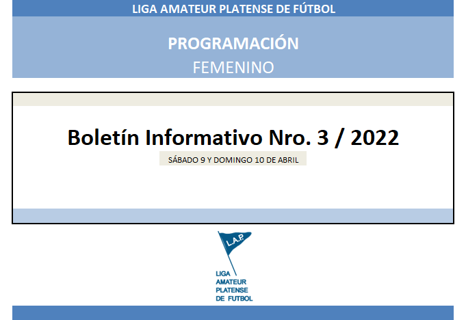 #Programación T. APERTURA 3RA FECHA