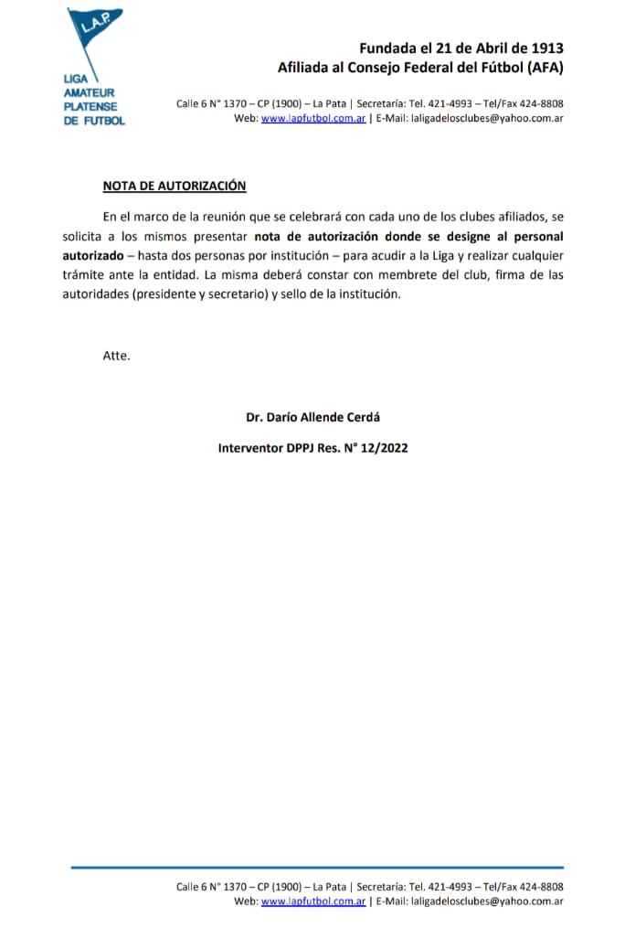 CIRCULAR Nro 12 INTERVENCIÓN DPPJ