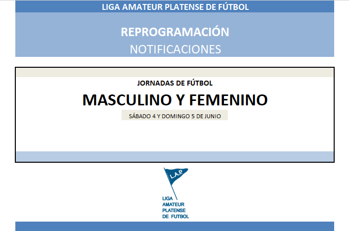 #ReProgramación NOTIFICACIONES SÁBADO 4/06 Y DOMINGO 5/06