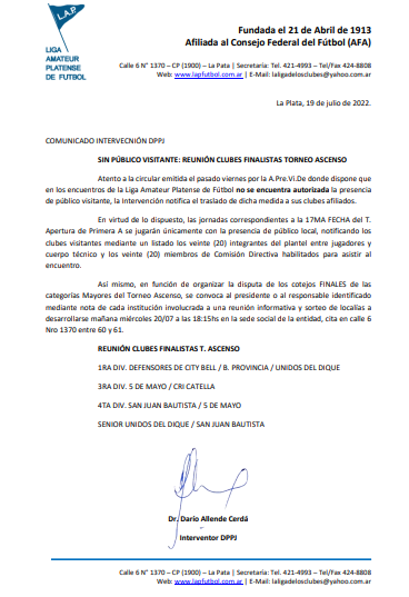 #ATENCIÓN COMUNICADO INTERVENCIÓN DPPJ