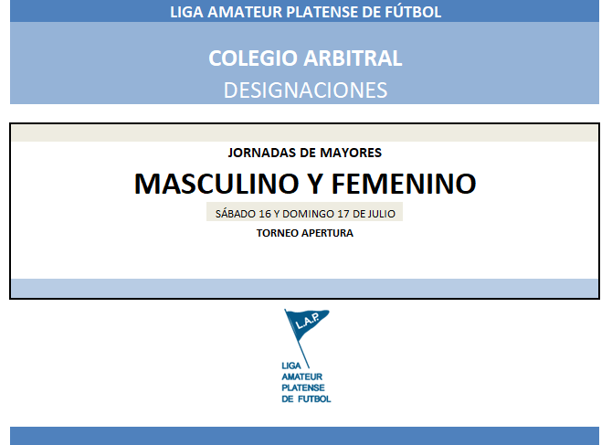 #Designaciones T. APERTURA 14TA FECHA PRIMERA A, FINALES ASCENSO 3RA Y SENIOR MASCULINO