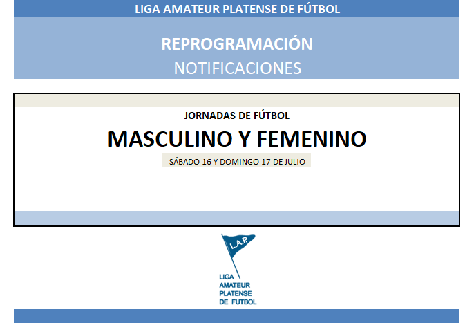 #ReProgramación NOTIFICACIONES SÁBADO 16/07 Y DOMINGO 17/07