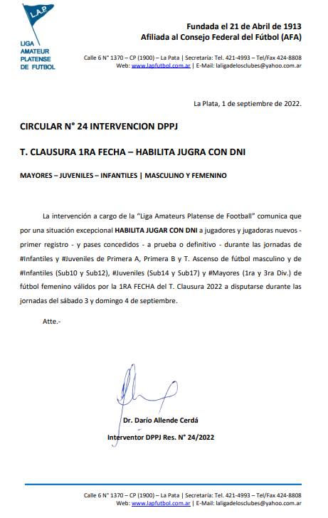 CIRCULAR Nro 24 INTERVENCIÓN DPPJ