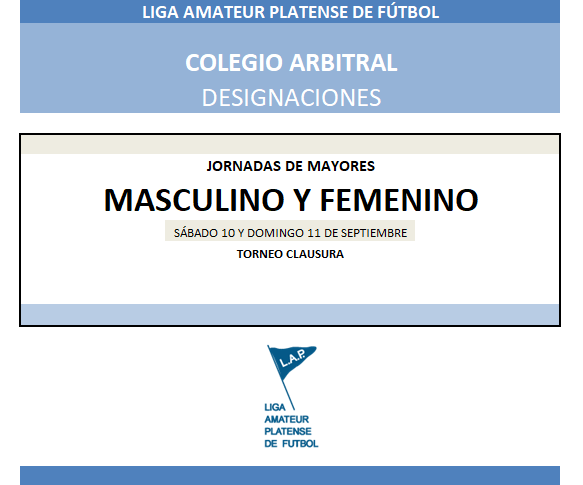 #Designaciones T. CLAUSURA 2DA FECHA   PRIMERA A, PRIMERA B Y T. ASCENSO