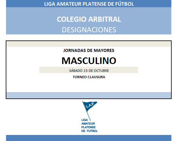 #Designaciones T. CLAUSURA 7MA FECHA  PRIMERA A, PRIMERA B Y T. ASCENSO