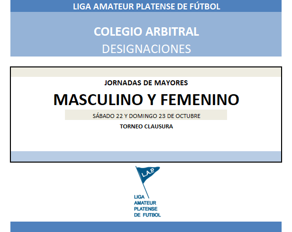 #Designaciones T. CLAUSURA 8VA FECHA  PRIMERA A, PRIMERA B Y T. ASCENSO Y 7MA FECHA  PRIMERA A Y PRIMERA B