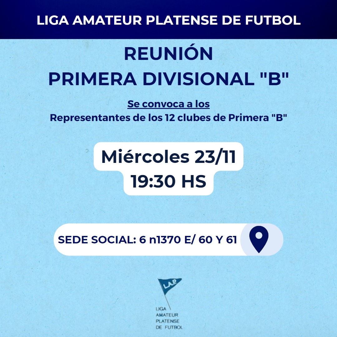 #CONVOCATORIA REPRESENTANTES #PRIMERA DIVISIONAL B.