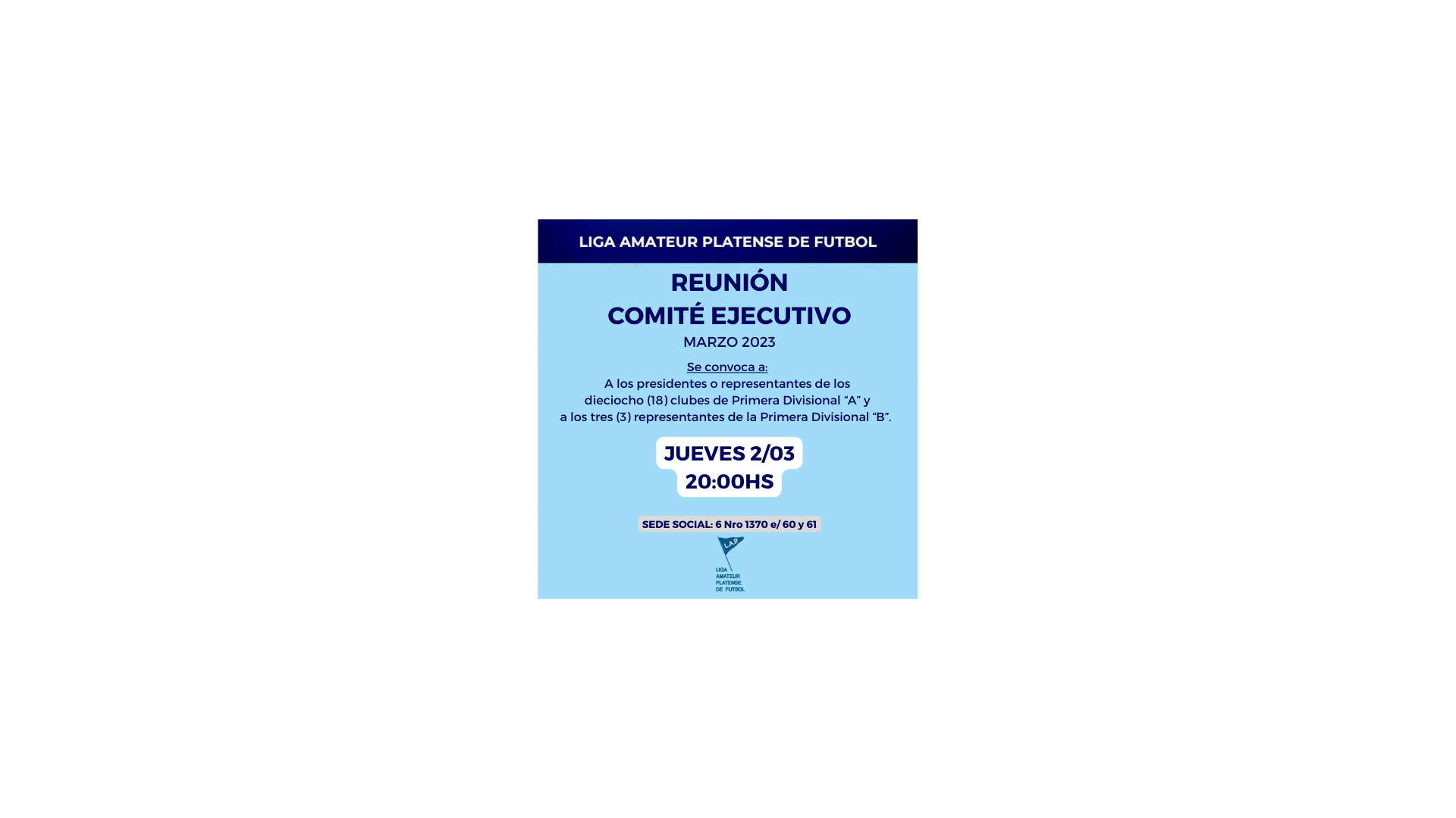 CONVOCATORIA COMITÉ EJECUTIVO – MARZO 2023