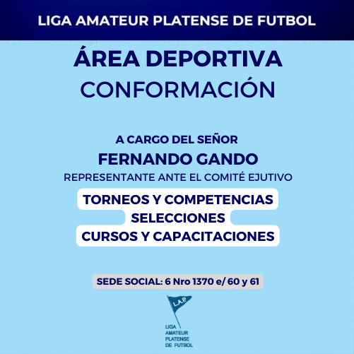 <strong>CONFORMACIÓN DEL ÁREA DEPORTIVA</strong>