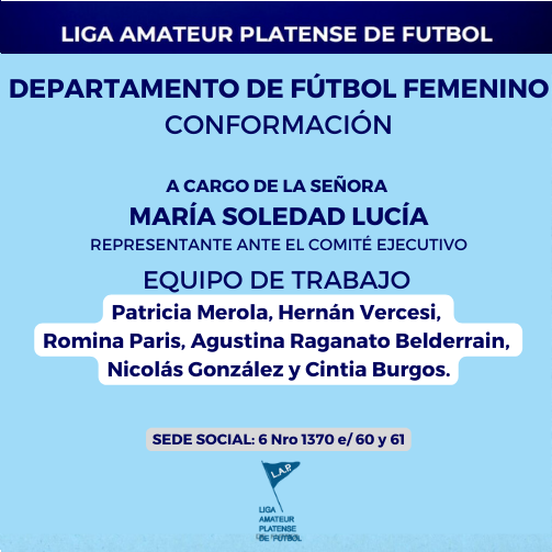 FEMENINO: PROPUESTAS APROBADAS POR EL COMITÉ EJECUTIVO