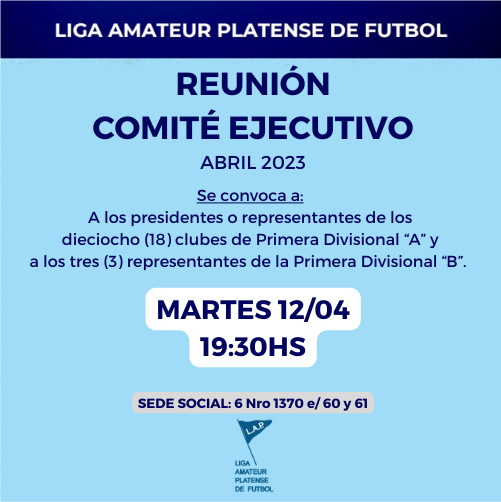 CONVOCATORIA COMITÉ EJECUTIVO – ABRIL 2023