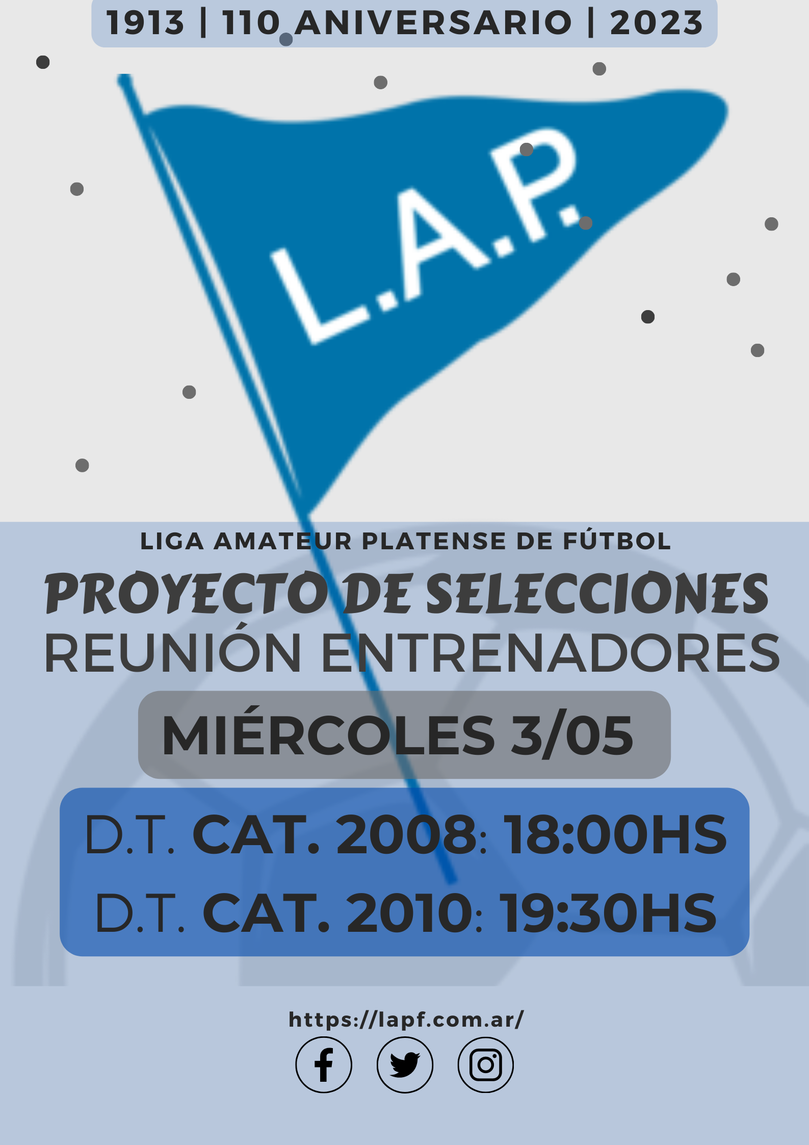 CONVOCATORIA A ENTRENADORES CATEGORÍA 2008 Y 2010