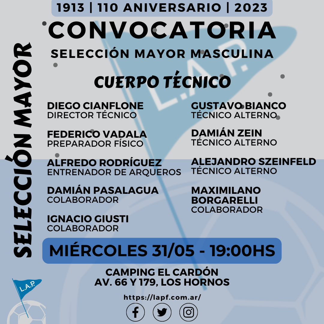 CONVOCATORIA SELECCIONADO MAYOR MASCULINO