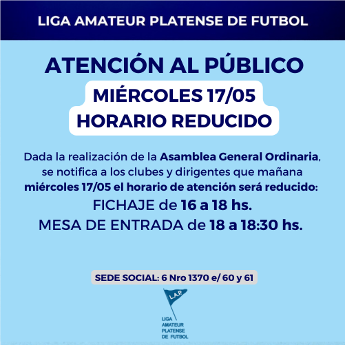 #Atención MIÉRCOLES 17/05 CON ATENCIÓN REDUCIDA