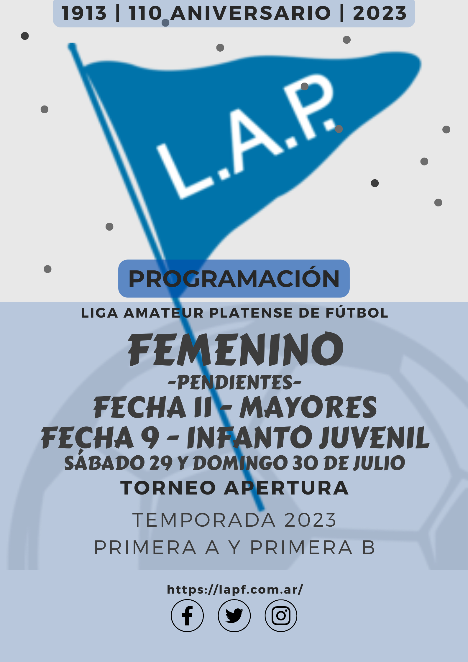 TORNEO APERTURA: PRIMERA A – FECHA 11 - PENDIENTES