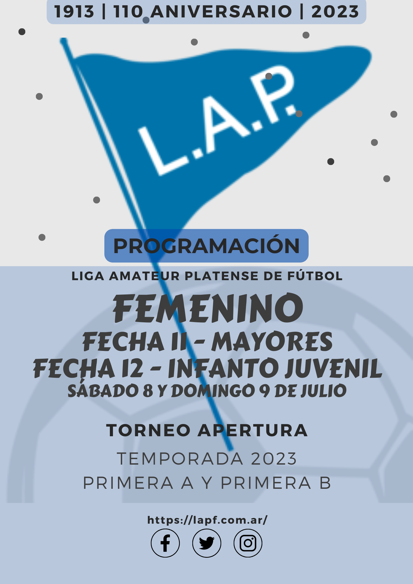 TORNEO APERTURA: PRIMERA A | PRIMERA B – FECHA 11