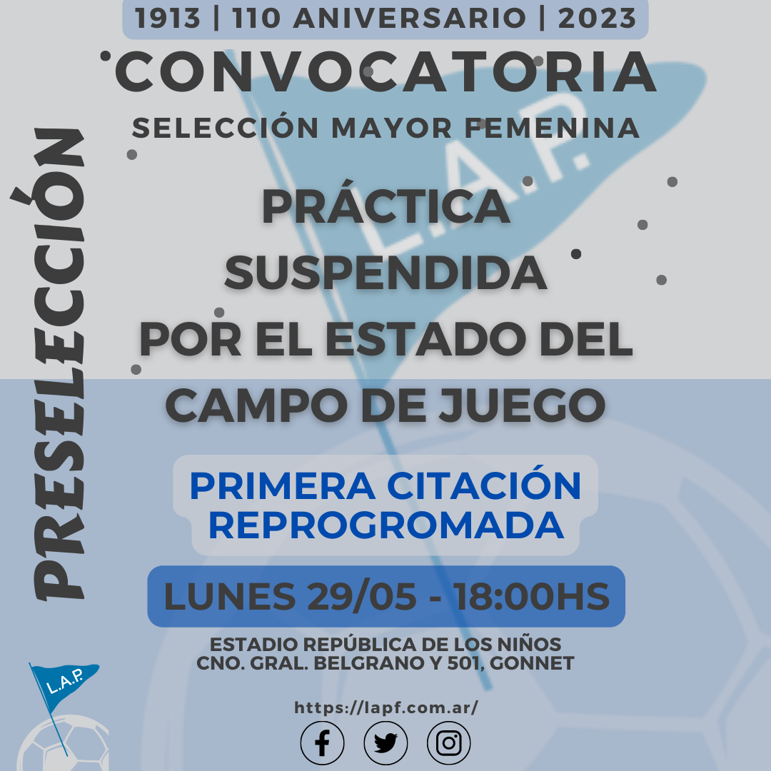 PRESELECCIÓN JUVENIL SUB13: PRÁCTICA SUSPENDIDA