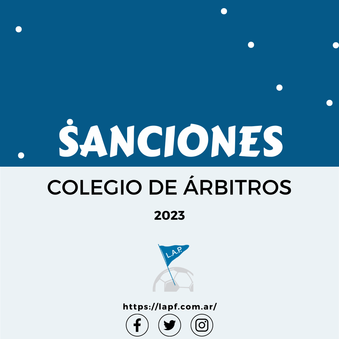 COLEGIO DE ÁRBITROS – SANCIÓN ÁRBITROS Nº 1 / 2023