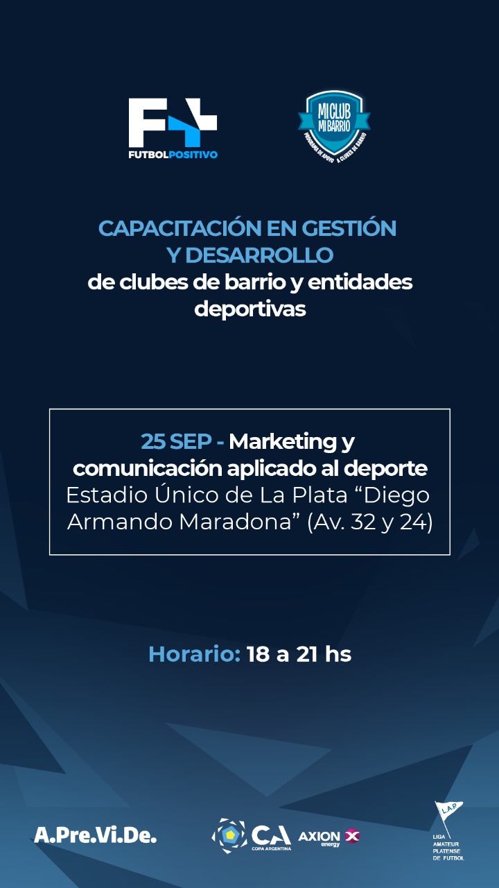 INSCRIPCIÓN AL CICLO DE CAPACITACIONES “MI CLUB, MI BARRIO”