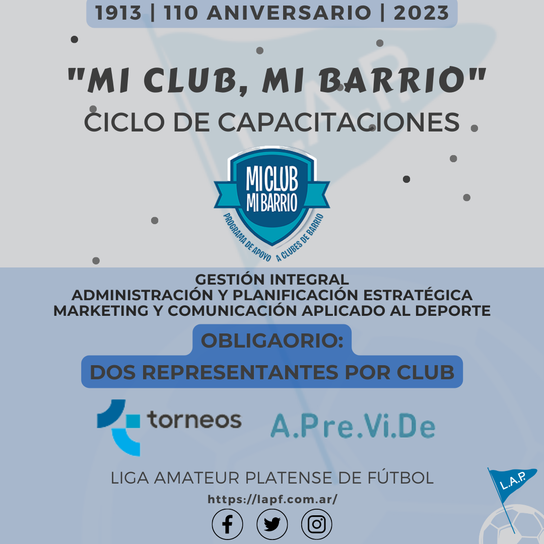 “MI CLUB, MI BARRIO”, EL  CICLO DE CAPACITACIONES QUE LLEGA LA LIGA