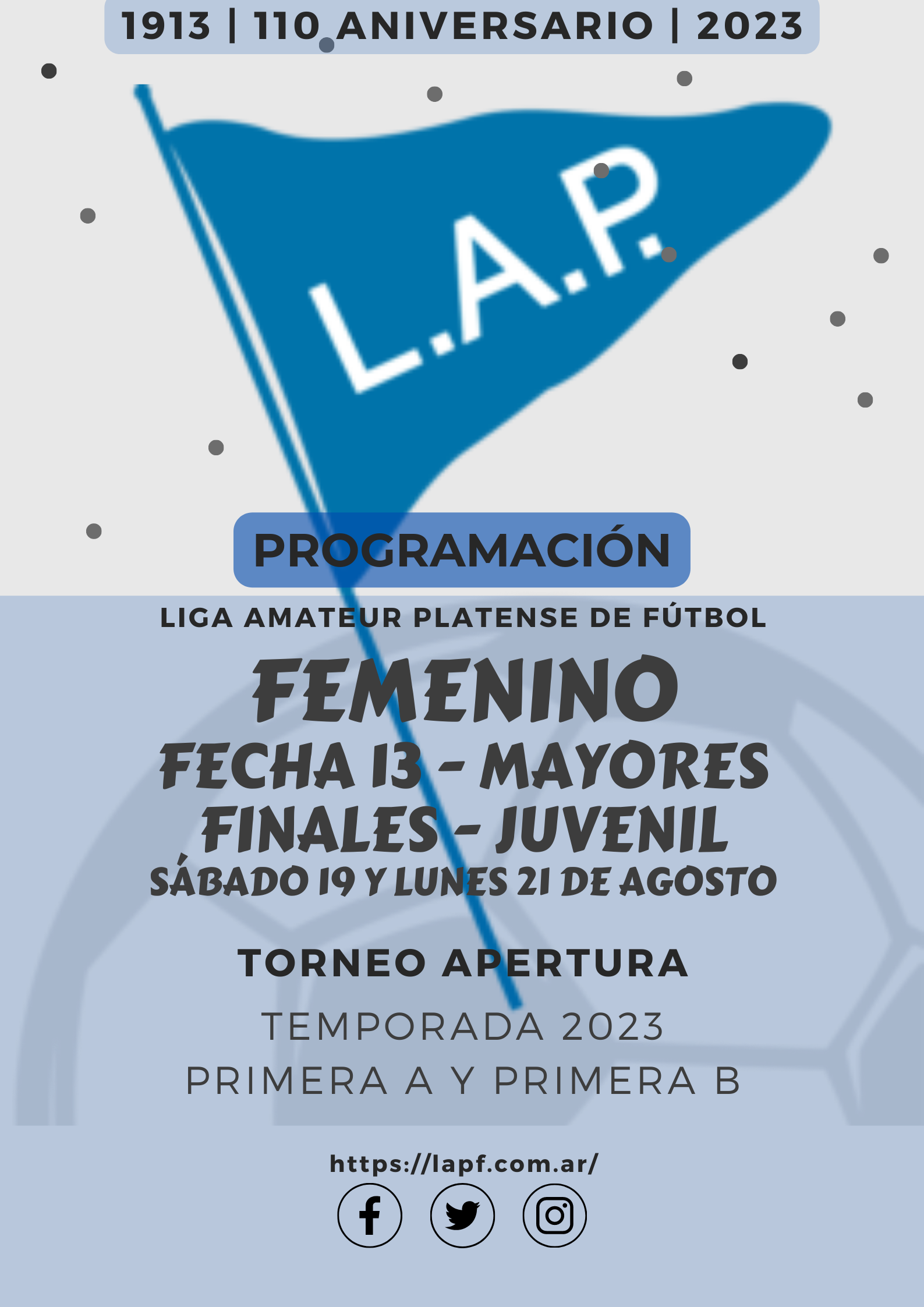 TORNEO APERTURA: PRIMERA A – FECHA 13
