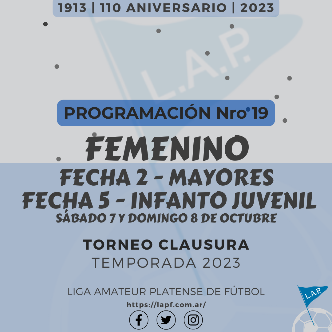 T. CLAUSURA: MAYORES FECHA 2 | T. CLAUSURA: JUVENILES E INFANTILES FECHA 5