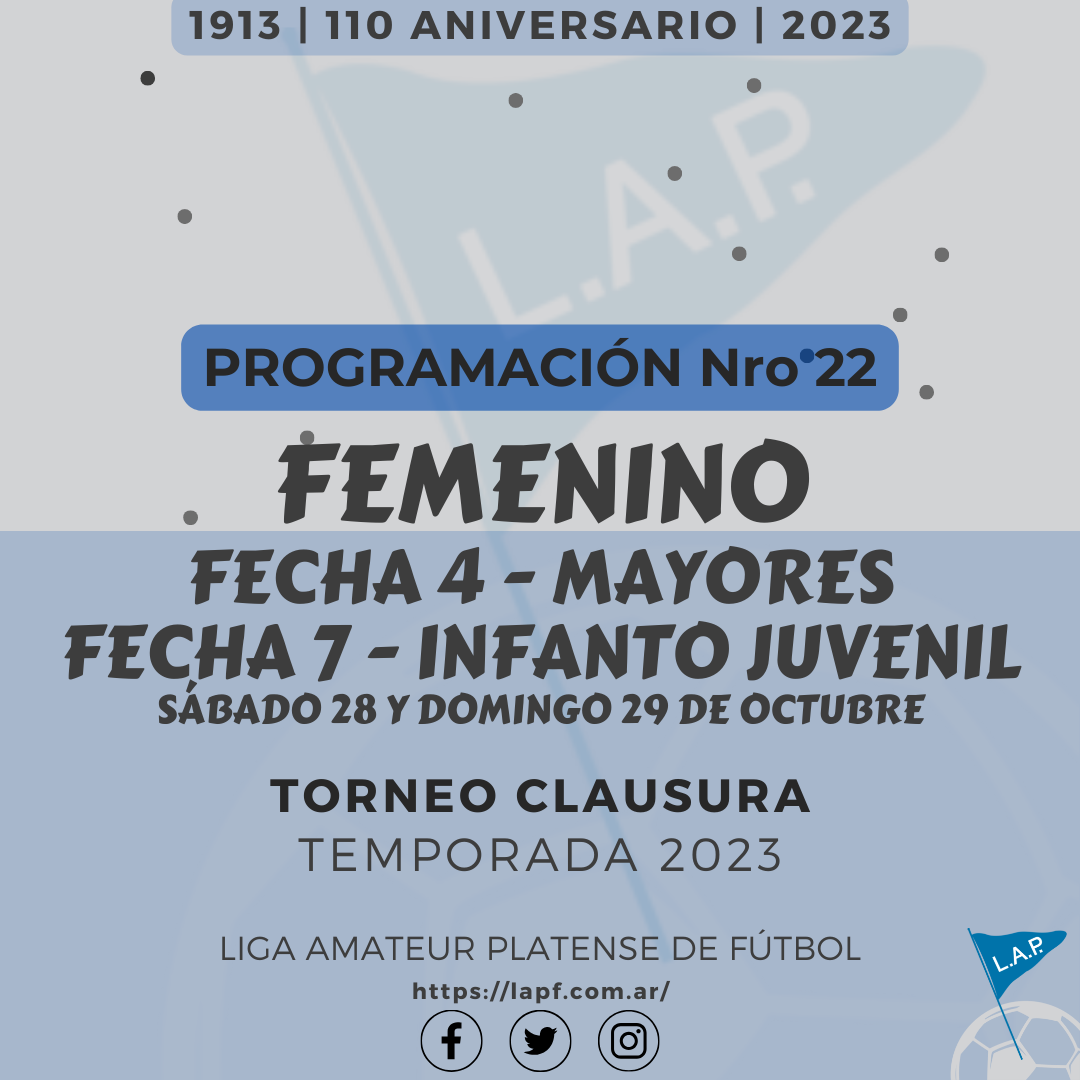 T. CLAUSURA: MAYORES FECHA 4 | T. CLAUSURA: JUVENILES E INFANTILES FECHA 7