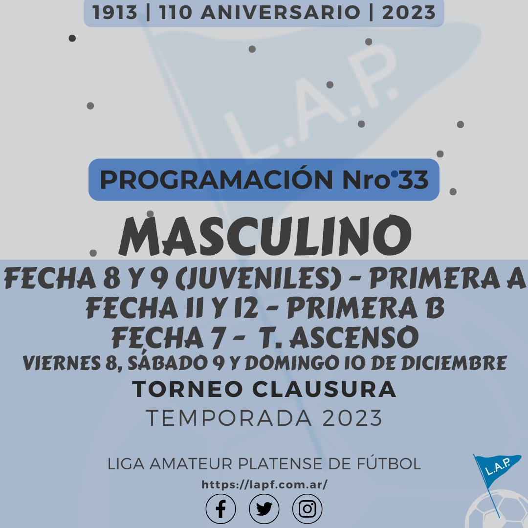 TORNEO CLAUSURA: PRIMERA A - FECHA 8 INFANTILES Y PRELIMINARES Y FECHA 9 JUVENILES | PRIMERA B – FECHA 11 Y FECHA 12 | T. ASCENSO – FECHA 7 INFANTILES Y PRELIMINARES
