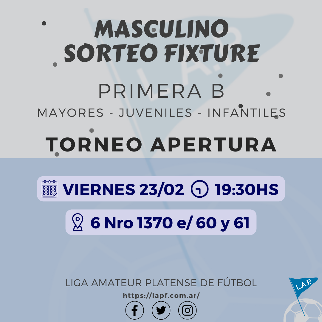 FIXTURE PRIMERA B T. APERTURA 2024