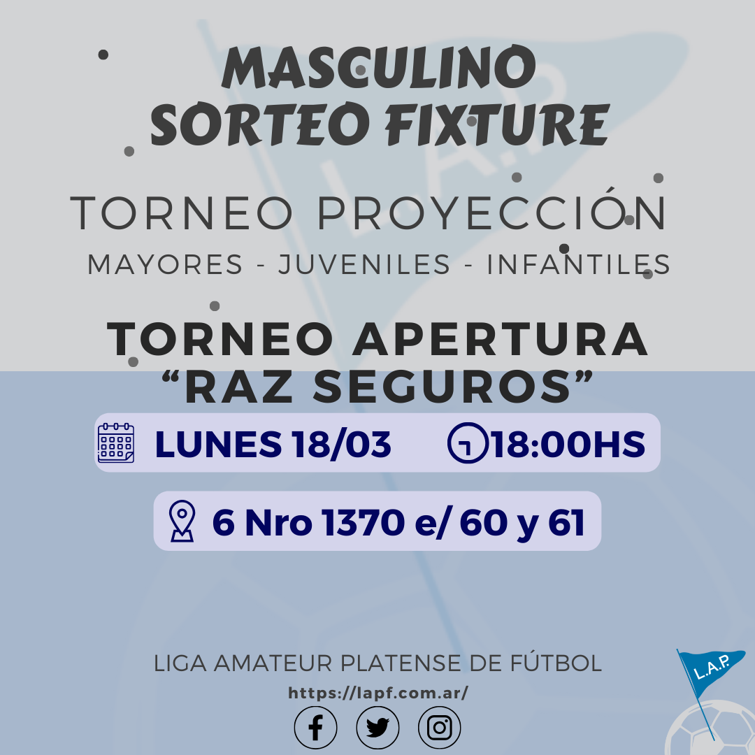 FIXTURE TORNEO PROYECCIÓN APERTURA 2024