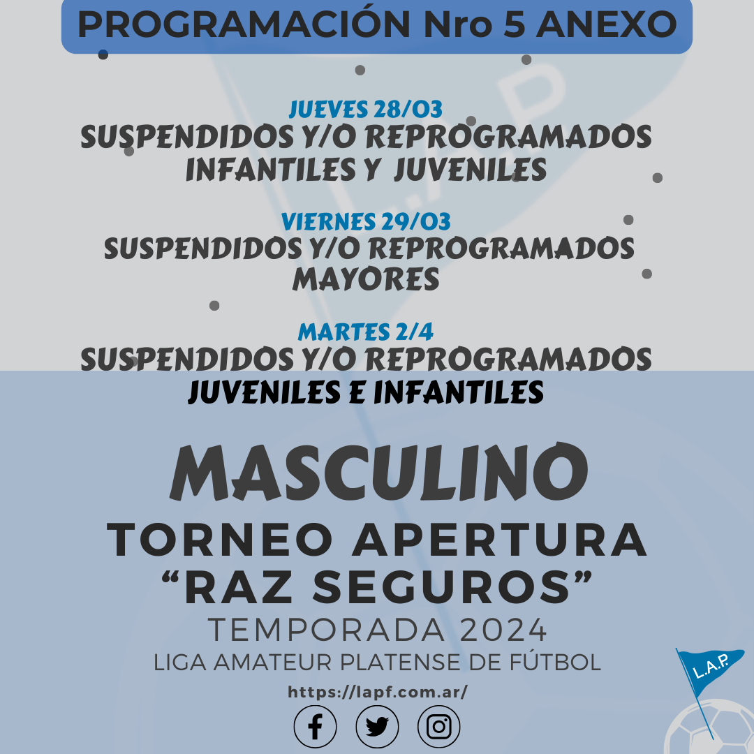 PROGRAMACIÓN NRO 5: SUSPENDIDOS Y/O REPROGRAMADOS ANEXO