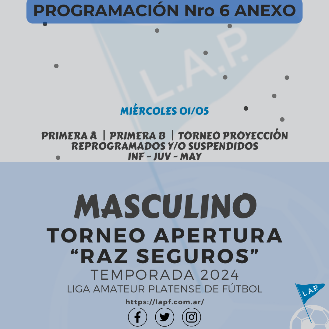 PROGRAMACIÓN NRO 6 ANEXO: SUSPENDIDOS Y/O REPROGRAMADOS