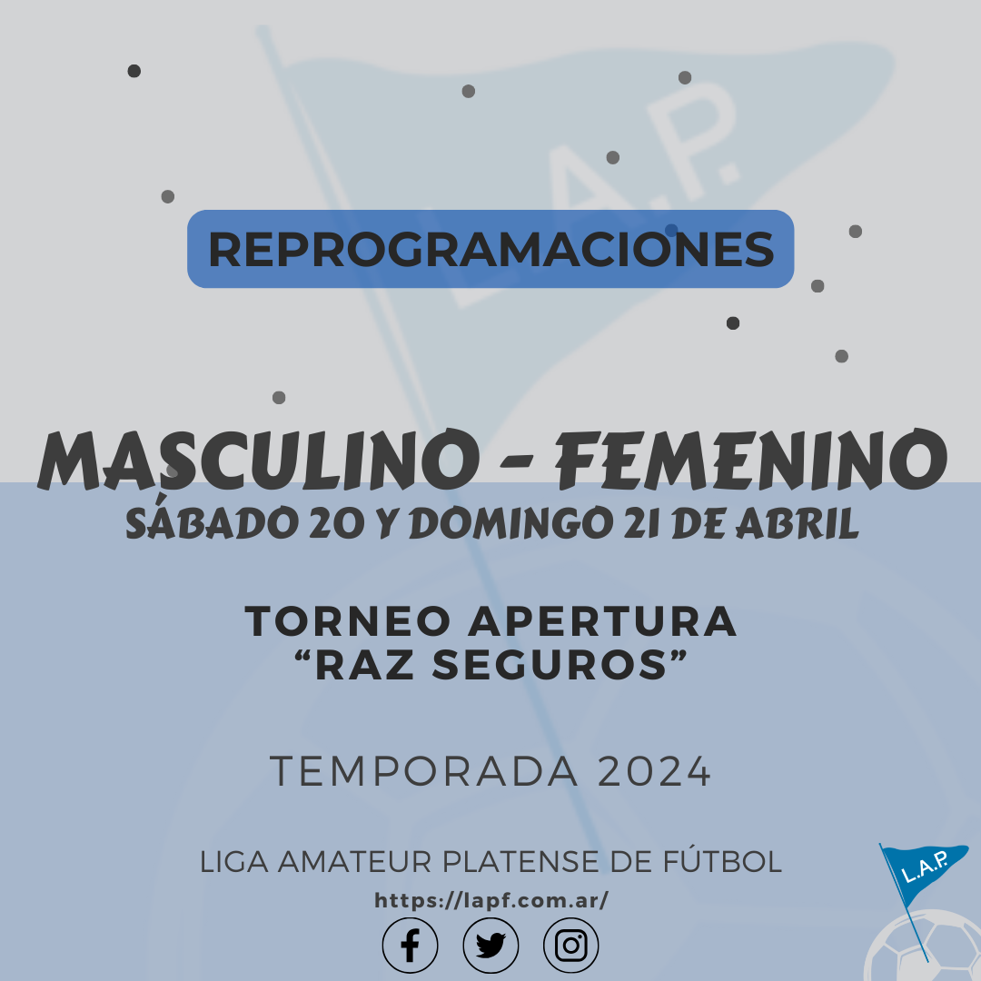 #ReProgramación NOTIFICACIONES SÁBADO 20 Y DOMINGO 21 DE ABRIL