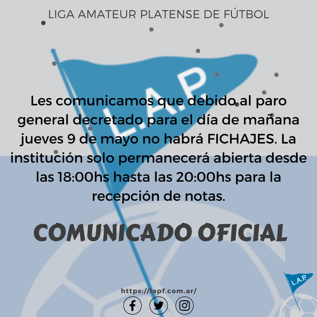 COMUNICADO OFICIAL: PARO GENERAL JUEVES 9 DE MAYO