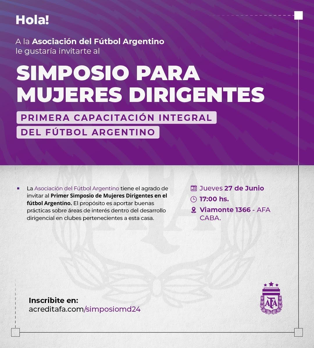 COMUNICADO OFICIAL: SIMPOSIO PARA MUJERES DIRIGENTES