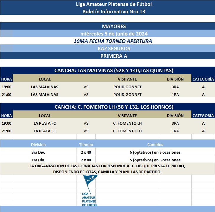 PROGRAMACIÓN PREVIA FECHA 10