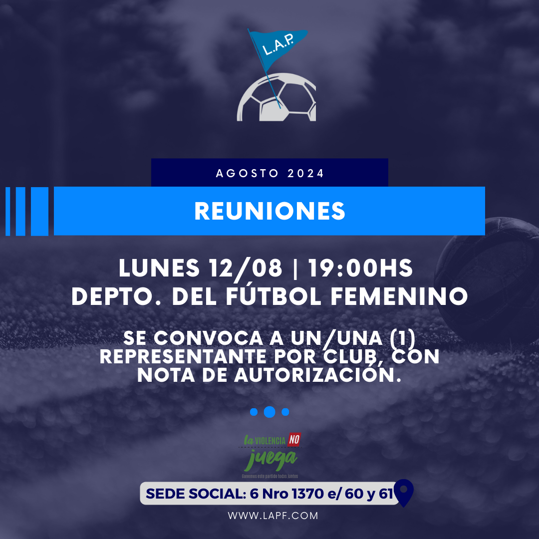 CONVOCATORIA REUNIÓN DEPTO. DEL FÚTBOL FEMENINO