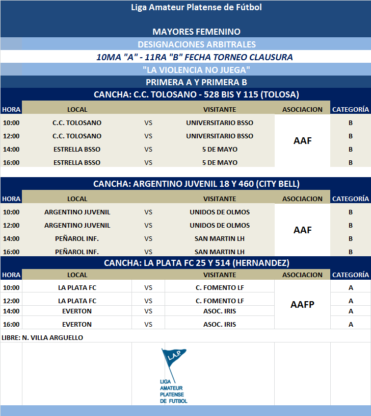 #Árbitros DESIGNACIONES ARBITRALES