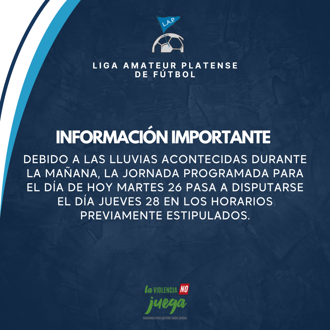 CAMBIO DE DÍA: SE JUEGA EL JUEVES