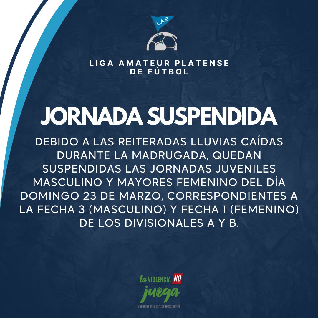 JORNADAS SUSPENDIDAS DOMINGO 23 DE MARZO