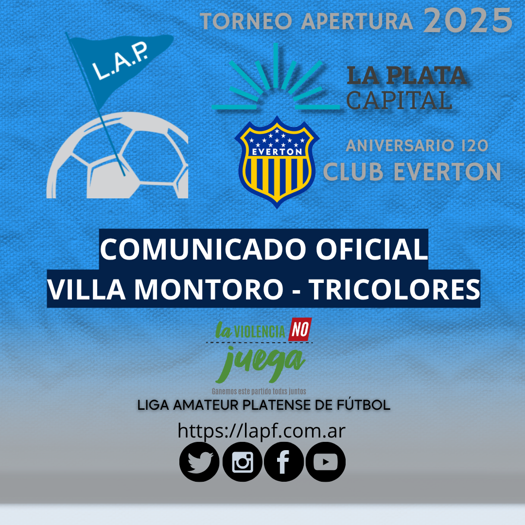 #Institucional | COMUNICADO OFICIAL: VILLA MONTORO - TRICOLORES