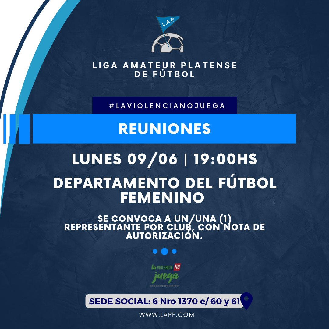 CONVOCATORIA REUNIÓN DEPTO. DEL FÚTBOL FEMENINO