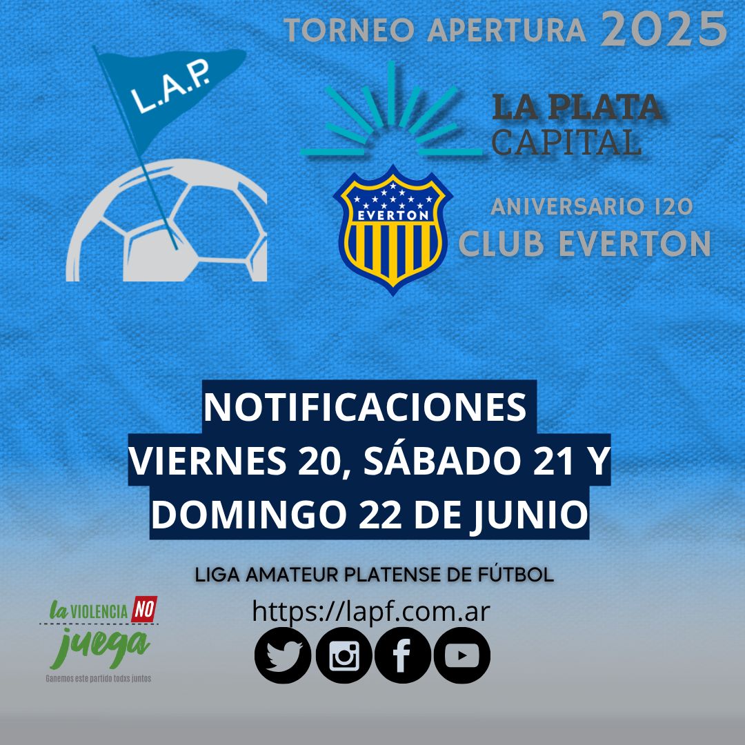 #ReProgramación NOTIFICACIONES VIERNES 20, SÁBADO 21 Y DOMINGO 22 DE JUNIO