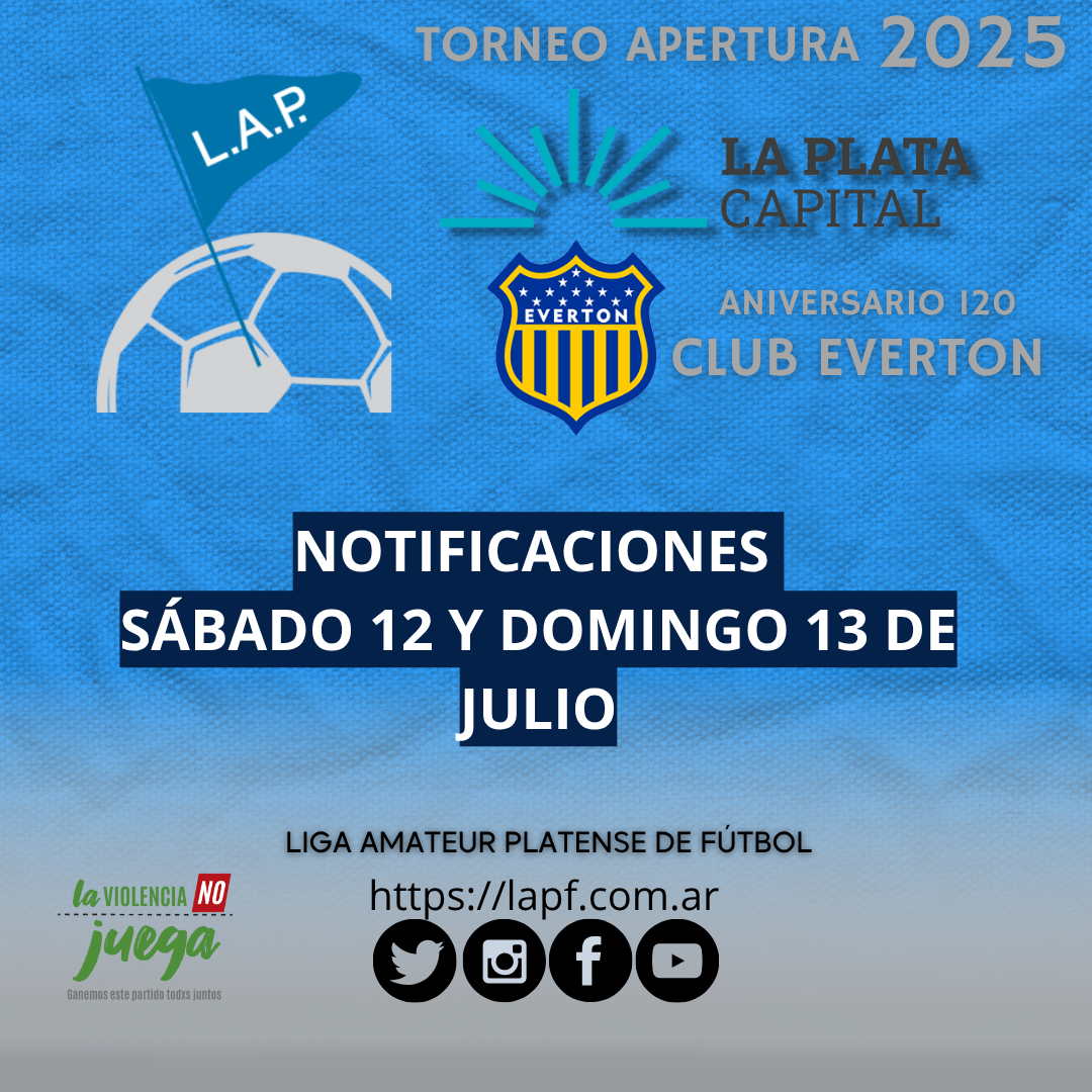 #ReProgramación NOTIFICACIONES DEL SÁBADO 12 Y DOMINGO 13 DE JULIO