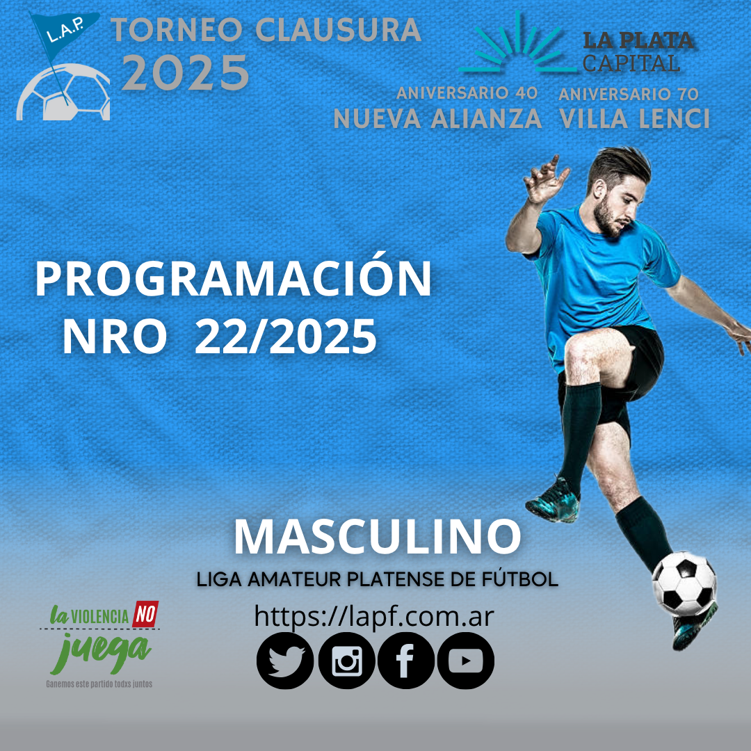 PROGRAMACIÓN NRO 22: PRIMERA A – FECHA 2 | PRIMERA B - FECHA 2 | T. PROYECCIÓN - FECHA 2