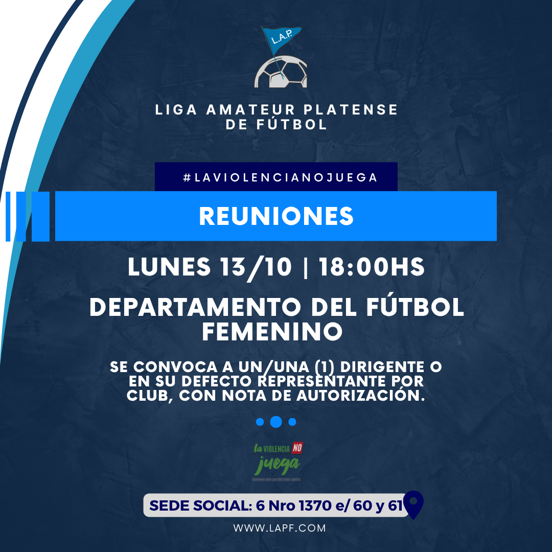 CONVOCATORIA REUNIÓN DEPTO DEL FÚTBOL FEMENINO