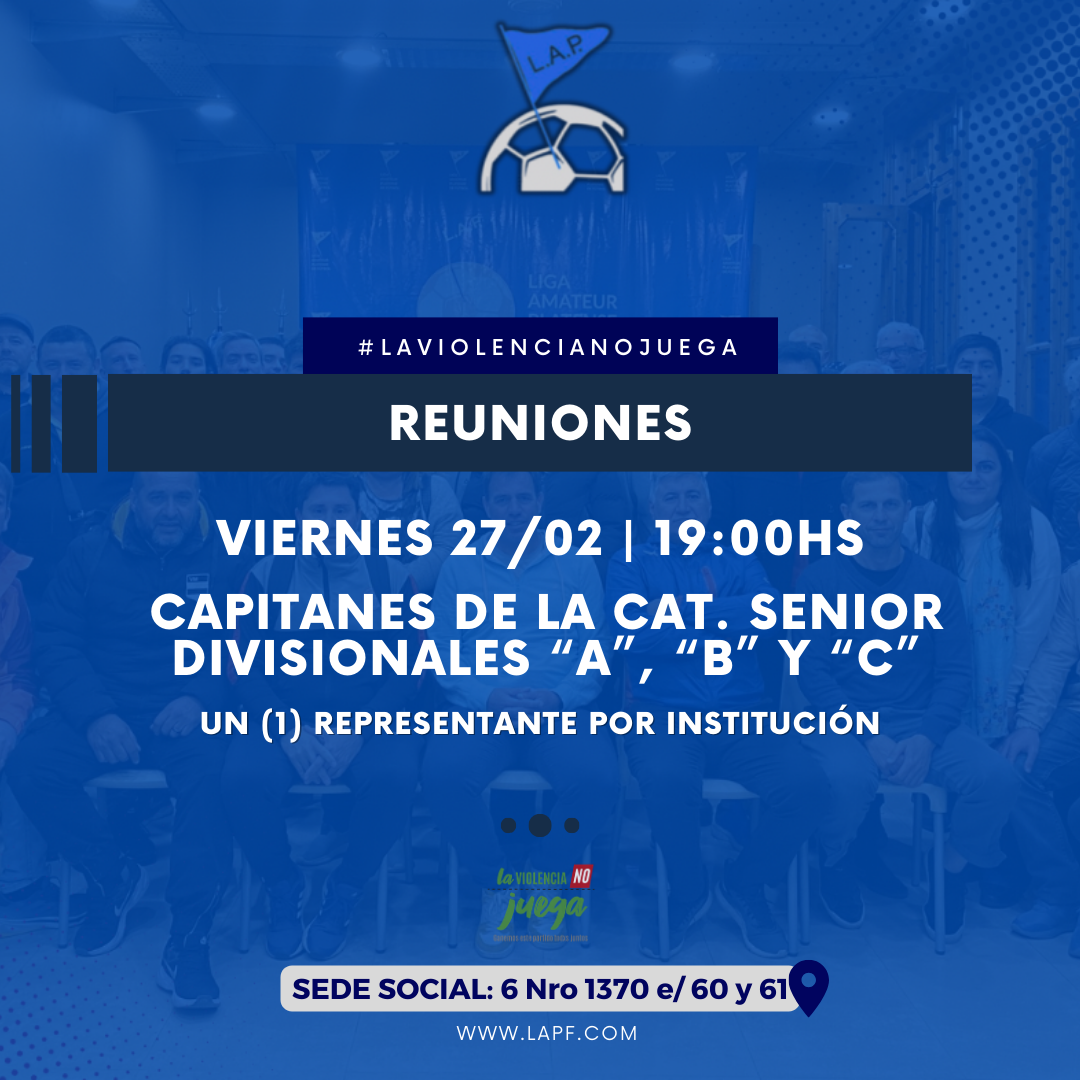 CONVOCATORIA REUNIÓN CAPITANES DEL SENIOR
