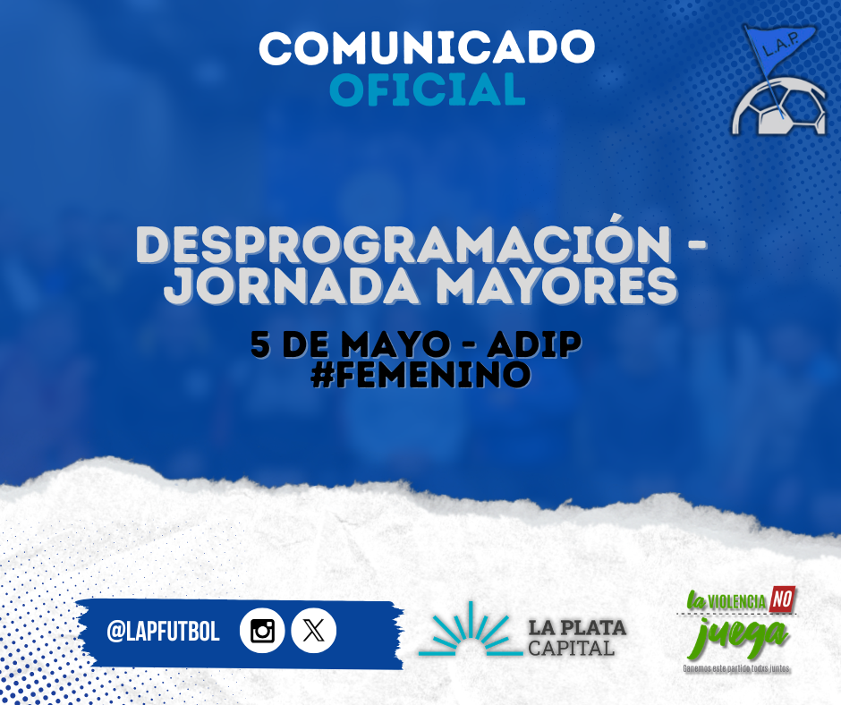DESPROGRAMACIÓN DE JORNADA DE MAYORES: 5 DE MAYO - ADIP